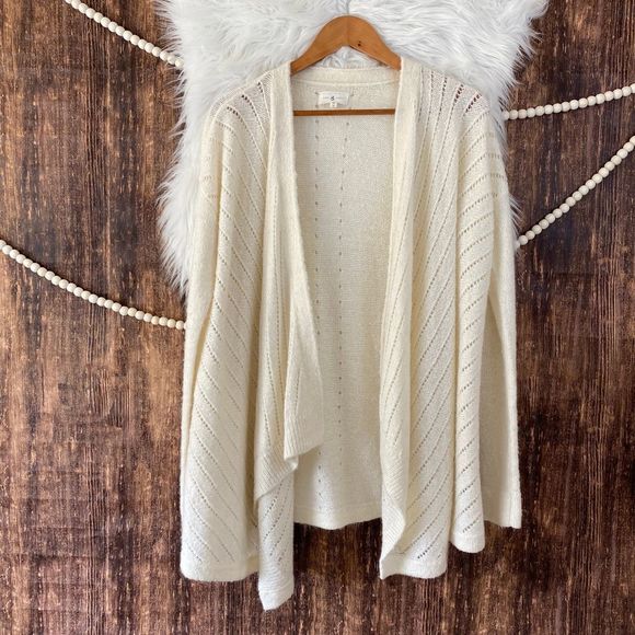 Lou & Grey | Waterfall Front Cream Cardigan M - Picture 1 of 5